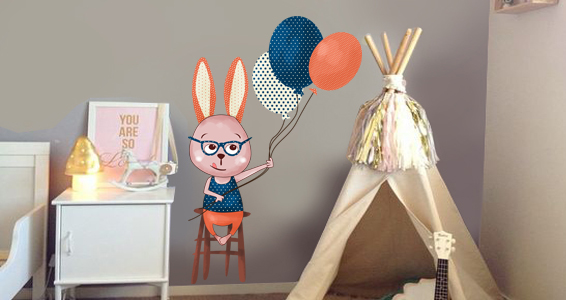 lapin et ballons